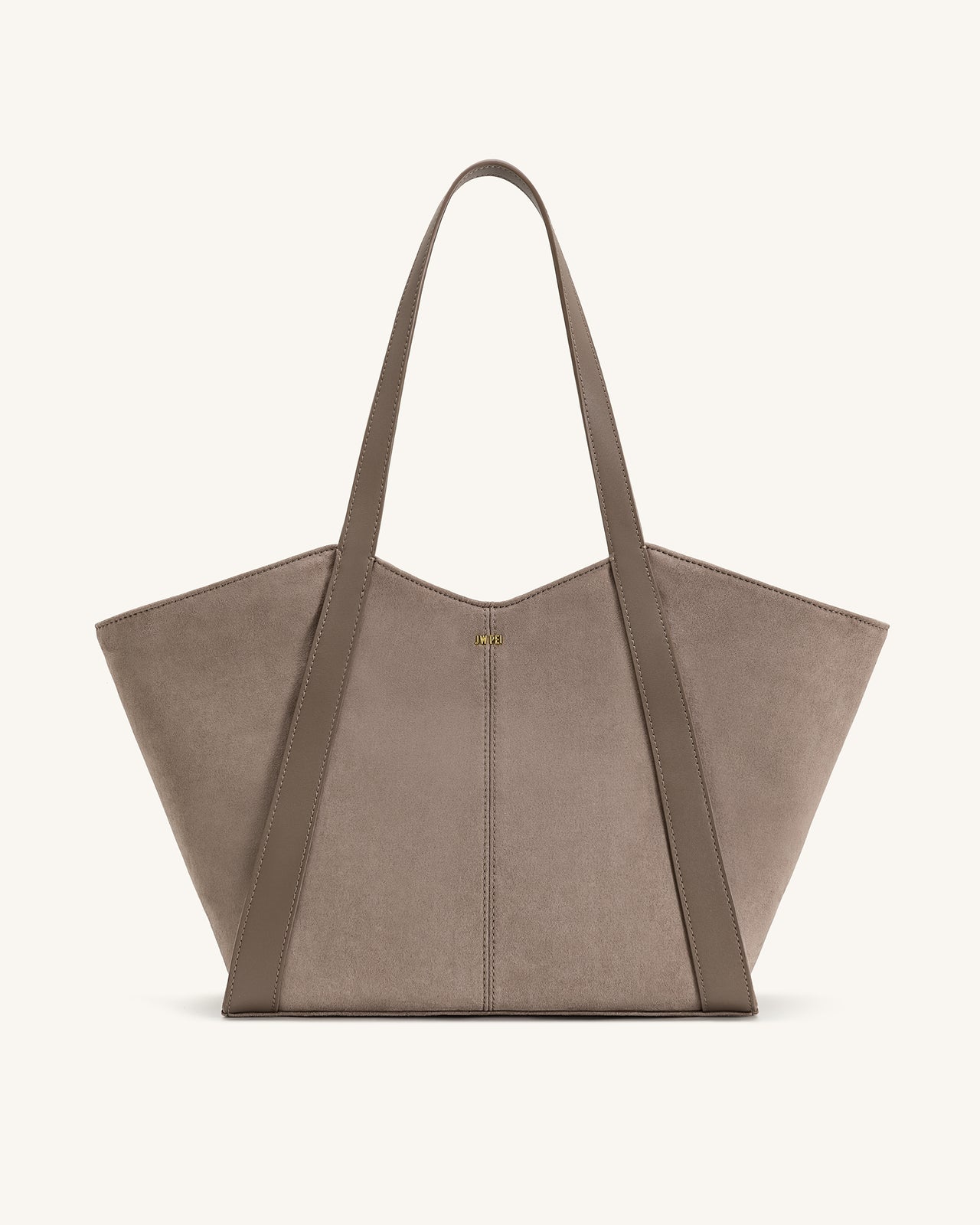 Grand sac cabas en suédine Kiana – Taupe