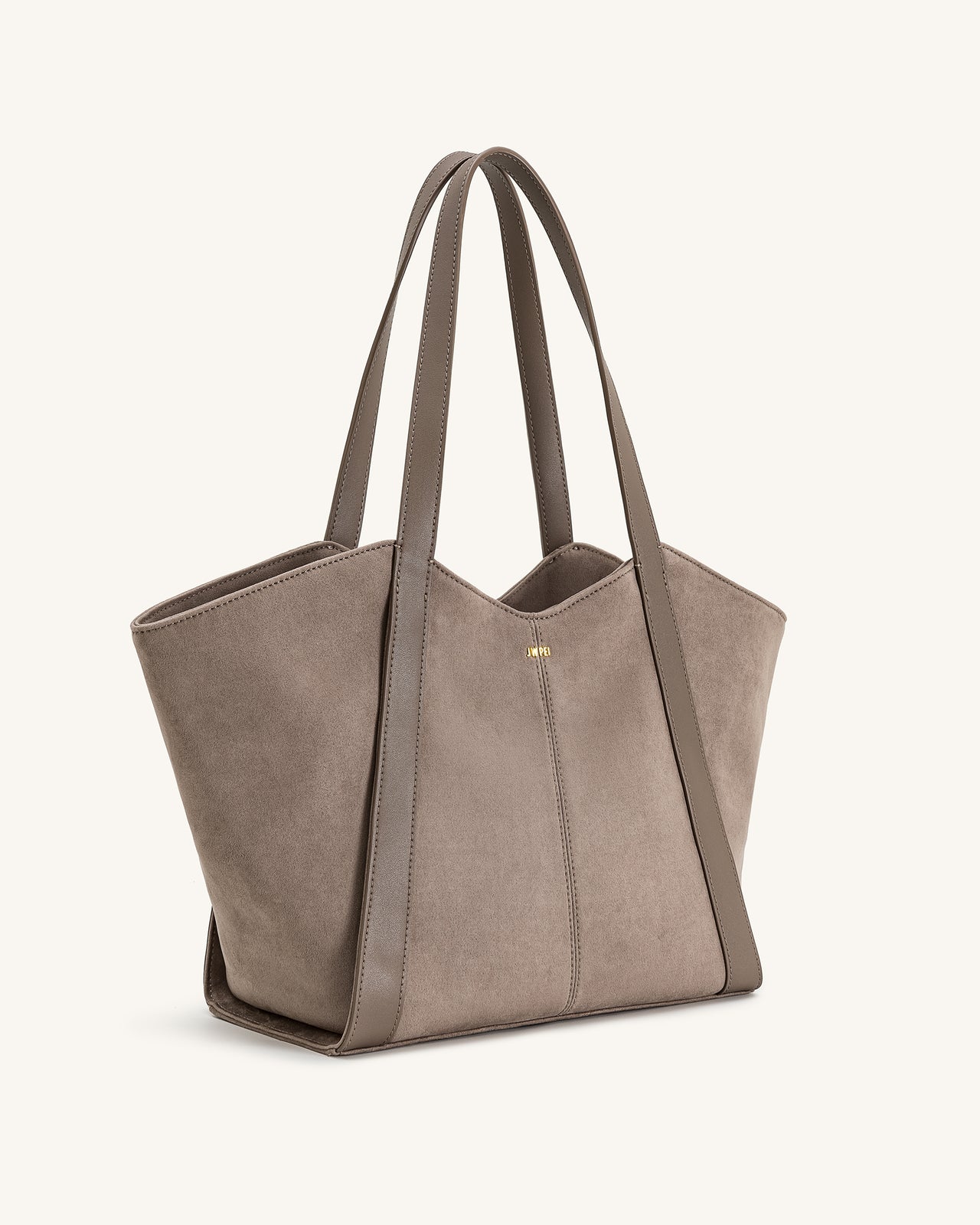 Grand sac cabas en suédine Kiana – Taupe