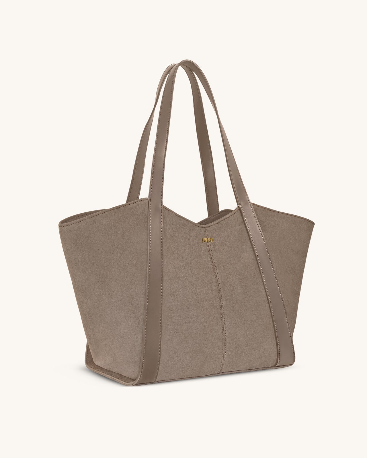 Grand sac cabas en suédine Kiana – Taupe