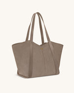 Grand sac cabas en suédine Kiana – Taupe