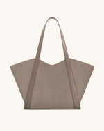 Grand sac cabas en suédine Kiana – Taupe