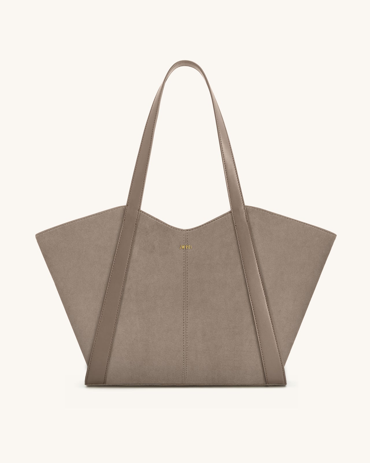 Grand sac cabas en suédine Kiana – Taupe