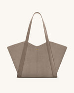 Grand sac cabas en suédine Kiana – Taupe