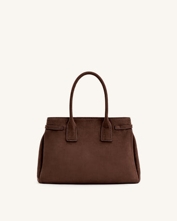Sac cabas Miley orné d'une ceinture – Marron