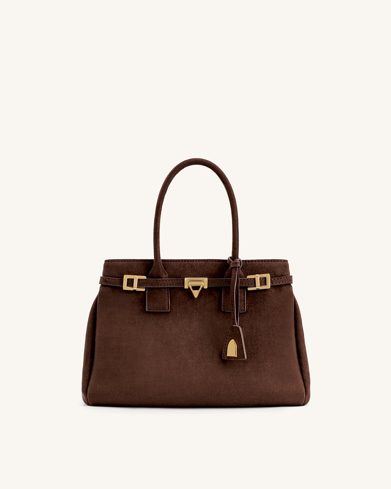 Sac cabas Miley orné d'une ceinture – Marron