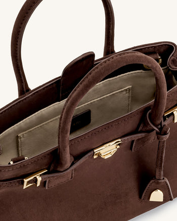 Sac cabas Miley orné d'une ceinture – Marron