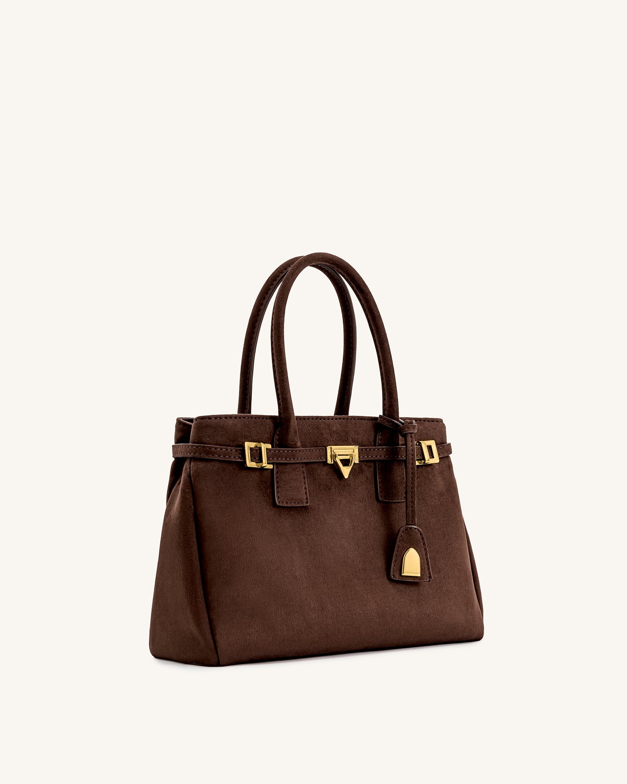 Sac cabas Miley orné d'une ceinture – Marron