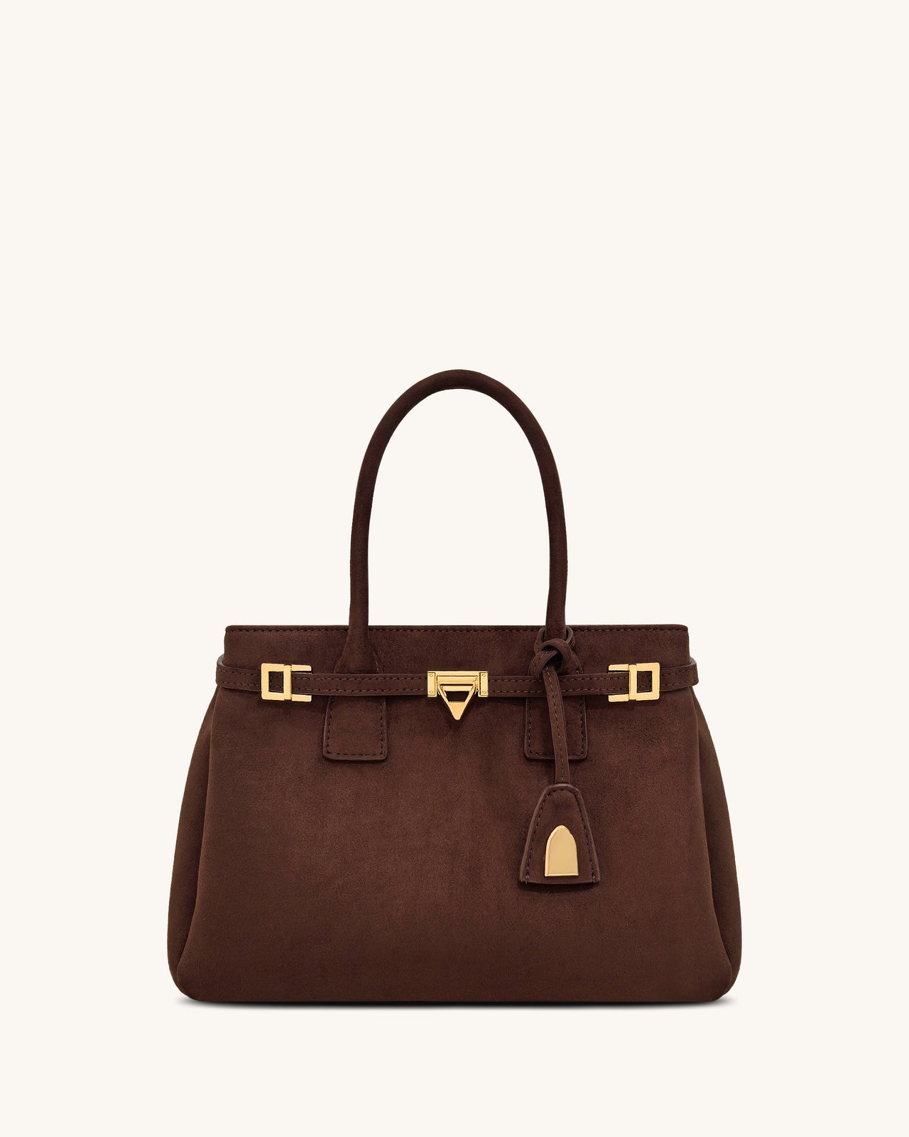 Sac cabas Miley orné d'une ceinture – Marron