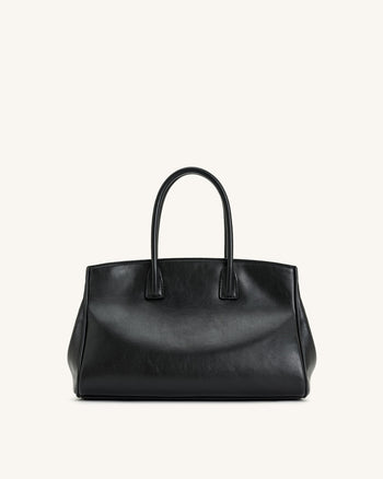 Sac cabas Ziva avec décoration à fermoir en métal – Noir