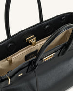 Sac cabas Ziva avec décoration à fermoir en métal – Noir