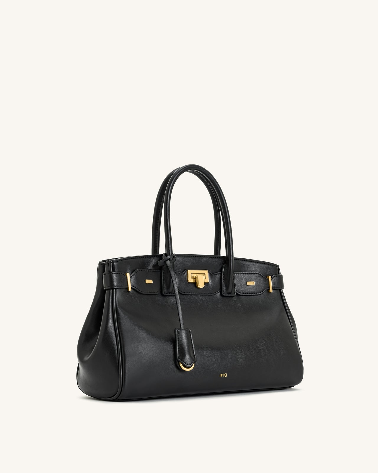 Sac cabas Ziva avec décoration à fermoir en métal – Noir
