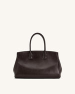 Sac cabas Ziva avec décoration à fermoir en métal – Marron Foncé