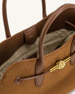 Adele Sac cabas à nœud de corde métallique - Marron caramel