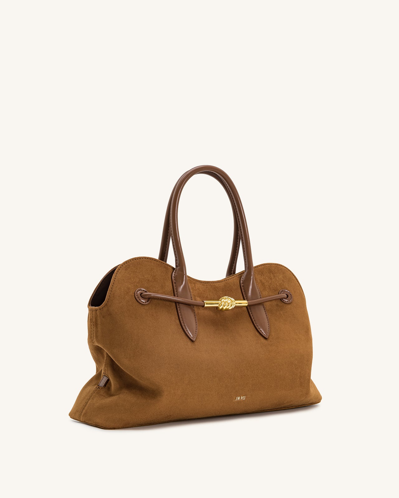 Adele Sac cabas à nœud de corde métallique - Marron caramel