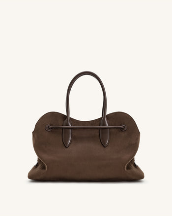 Adele Sac cabas à nœud de corde métallique - Marron moka
