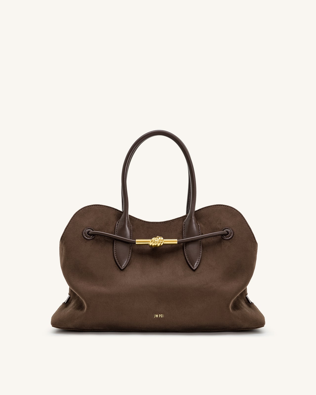 Adele Sac cabas à nœud de corde métallique - Marron moka