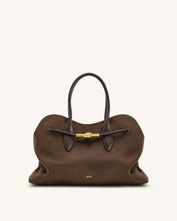 Adele Sac cabas à nœud de corde métallique - Marron moka