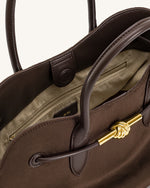 Adele Sac cabas à nœud de corde métallique - Marron moka