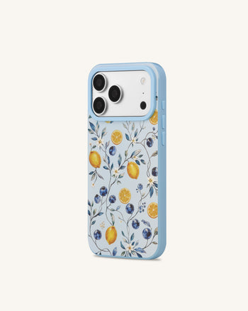 Coque de téléphone fruits myrtille citron - Bleu