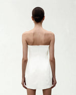 Robe bustier à appliqué orchidée - Blanc