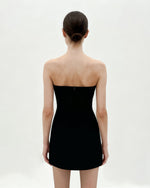 Robe bustier avec application de tulipe - Noir