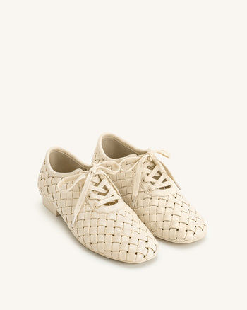 Kayla Chaussures Plates à Brides Tressées - Beige