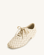 Kayla Chaussures Plates à Brides Tressées - Beige