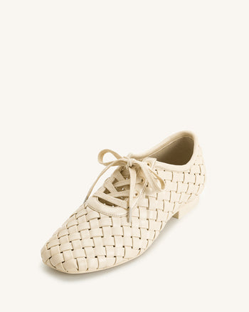 Kayla Chaussures Plates à Brides Tressées - Beige