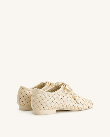 Kayla Chaussures Plates à Brides Tressées - Beige
