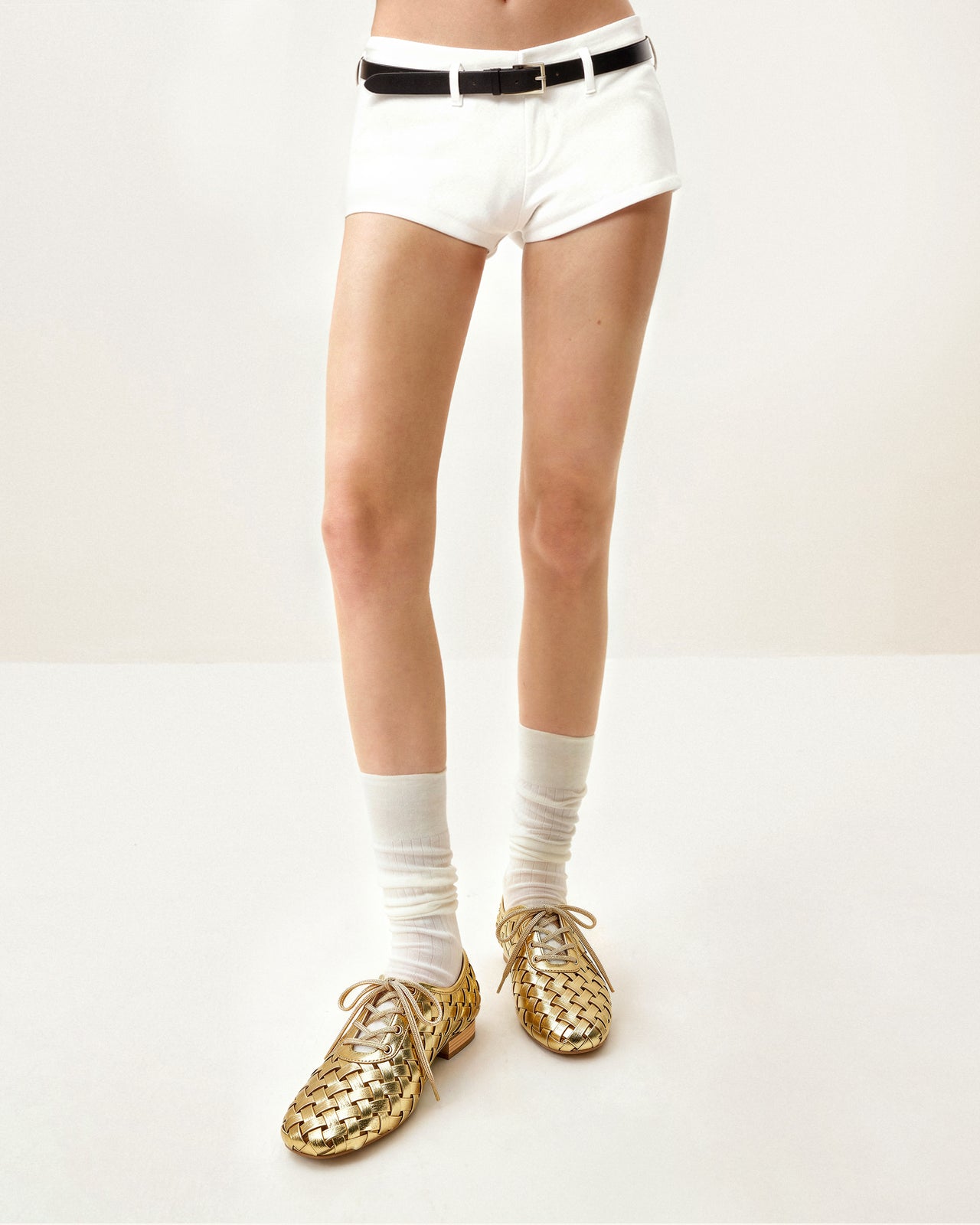 Chaussures Plates à Lanière Tressée Kayla - Or
