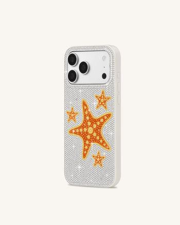 Coque de téléphone cristal artificiel étoile de mer - Blanc