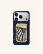 Boîte de Sardines Cristal Artificiel Coque de Téléphone - Bleu