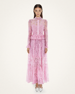Robe Longue en Dentelle Romantique - Rose