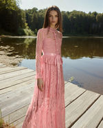 Robe Longue en Dentelle Romantique - Rose