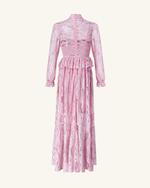 Robe Longue en Dentelle Romantique - Rose
