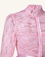 Robe Longue en Dentelle Romantique - Rose