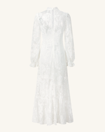 Robe midi élégante en dentelle - Blanche