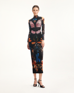 Robe légère en maille double couche, papillons et coléoptères – Multicolore