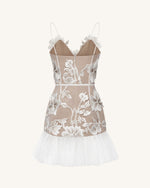 Robe Mini Fleurie à Bretelles - Blanc