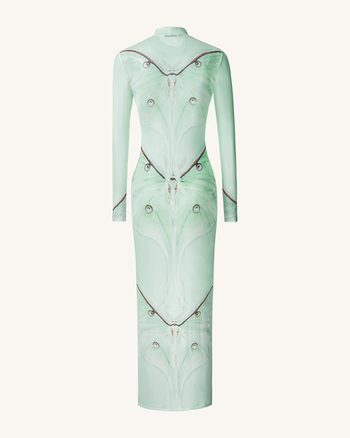 Robe en tulle transparent Moth – Vert/Beige