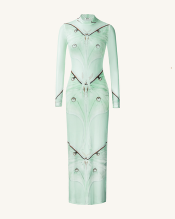 Robe en tulle transparent Moth – Vert/Beige