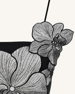 Robe courte à appliqués orchidée - Noir/Argent