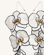 Robe Brodée Orchidée - Blanc/Noir