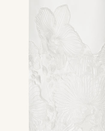 Orchidée Brodée Corset Dress - Blanc