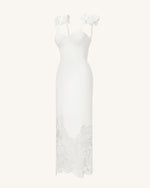 Orchidée Brodée Corset Dress - Blanc