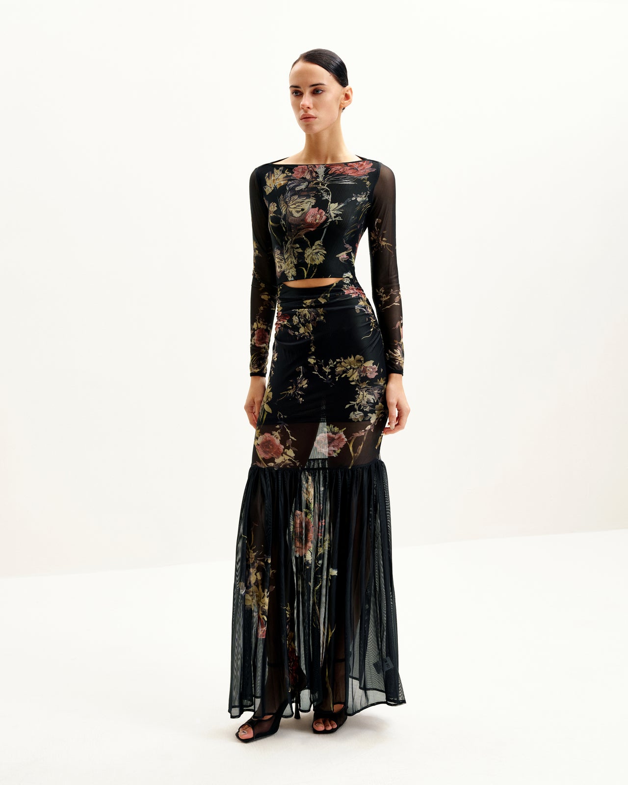 Robe en Tulle Imprimée Alicia - Multicolore