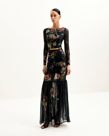 Robe en Tulle Imprimée Alicia - Multicolore
