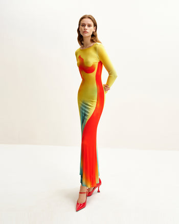 Robe Lily à imprimé illusion - Multicolore