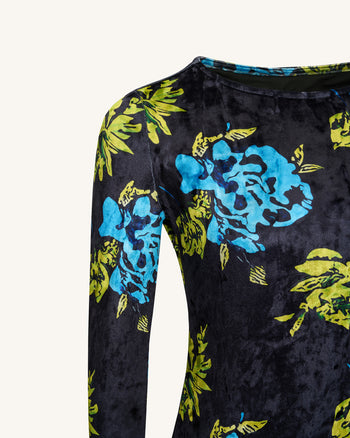 Robe Longue à Manches Longues Zoe à Imprimé Floral Vif - Multicolore