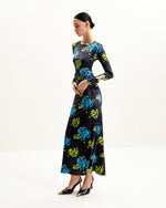 Robe Longue à Manches Longues Zoe à Imprimé Floral Vif - Multicolore